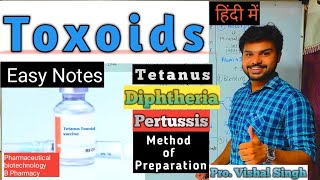 Toxoid Toxoid Vaccines Method of preparation Tetanus toxoid Diphtheria toxoid Pertussis toxoids [upl. by Aneelad]