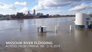 Missouri River Flooding Omaha NE 3162019 [upl. by Thorlay148]