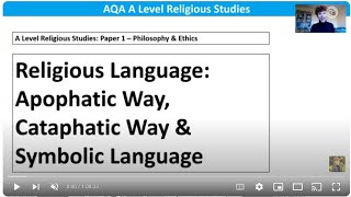 RELIGIOUS LANGUAGE VIA NEGATIVA VIA POSITIVA amp SYMBOL A LEVEL RELIGIOUS STUDIES [upl. by Odo]