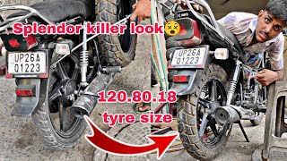 1208018 tyre size Splendor fitted big ralco tyre😯 [upl. by Garmaise105]