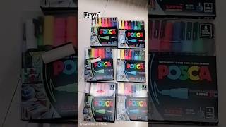 Day1 Unboxing PoscaPosco Marker pen 24Set and 12set posca markers shorts day 1v1youtubeshorts [upl. by Nowell]