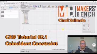 CAD Tutorial 021 Coincident Constraint [upl. by Anilram]