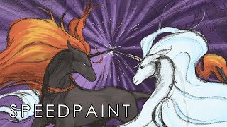 SPEEDPAINT  Unicorn fight [upl. by Artkele]