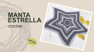 Tutorial Manta Estrella Crochet o Ganchillo en Español [upl. by Ahsekal]