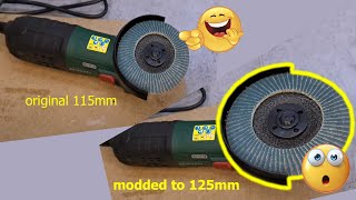 Angle grinder 115mm to 125mm MOD Parkside PWS 115 [upl. by Annayrb]