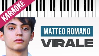 Matteo Romano  Virale  SANREMO 2022  Piano Karaoke con Testo [upl. by Atsylac569]