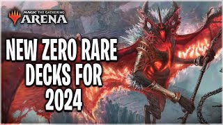 5 NEW ZERO RARE STANDARD MTG DECKS WITH OPTIONAL UPGRADES  BUDGET MTG ARENA [upl. by Pape]