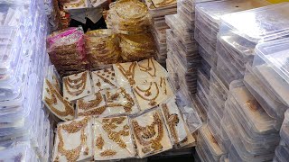 Chickpet Bangalore Wholesale Jewellery Shop 10RsEarringsVaddanamTempleBridal JewelleryShopping [upl. by Kciredohr502]