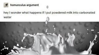 Powdered milk in carbonated water [upl. by Yanrahs]