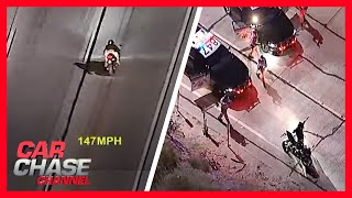 Motorcycle Chase Rider tries to lose authorities with fuel running out  Car Chase Channel [upl. by Erma735]