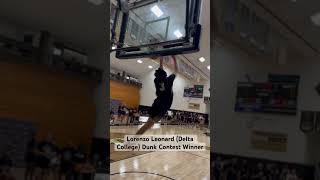 Lorenzo Leonard Delta College Dunk Contest Winner basketball ballisllife basketballdrills aau [upl. by Ycrad]