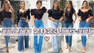 ESTOS JEANS👖 MARCAN TENDENCIA EN 2023 MODA EN JEANS PARA MUJER [upl. by Youngran629]