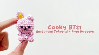 Cooky BT21 BTS Bunny Amigurumi Crochet Tutorial  Step by Step  FREE PATTERN [upl. by Larentia]