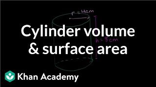 Cylinder volume and surface area  Perimeter area and volume  Geometry  Khan Academy [upl. by Waddington]