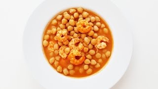 Garbanzos con langostinos  Cocina a Sentimiento [upl. by Isidora720]