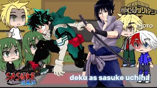 Past deku family and friends react to deku as sasuke uchiha  neglected au  read description [upl. by Nonnarb]