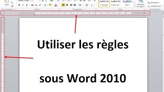 Word 2010 Les règles [upl. by Anairol]