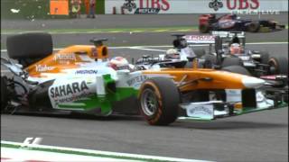 F1 2013 Spa Belgium Maldonado Di Resta crash Sutil Vs Gutierrez [upl. by Frederico]