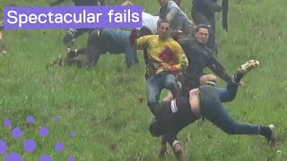 Gloucestershire Cheese Rolling  Worst Falls 2018 [upl. by Favata700]