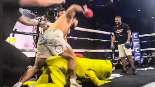 Mike Perry ATTACKS Jake Paul W Mascot JUMPS ON HIM amp LANDS PUNCH before RESTRAINED [upl. by Scurlock]