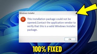 This Installation package could not be opened in Windows 11  10 87  How To Fix Installer Error ✅ [upl. by Celestia759]