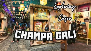 Finally😍Exploring Champa Gali Saket  Cafe Jugmug Thela Champa Gali  ExploreYourGlamLife [upl. by Lars]