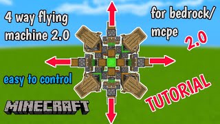 How to Build a FourWay Flying Machine 20 in Minecraft mcpebedrock [upl. by Marka766]