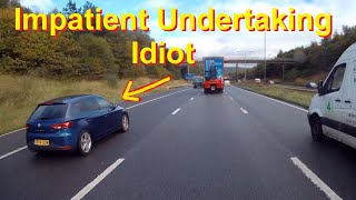 Undertaking Motorway Idiot Impatient Road Rage [upl. by Annaiv611]