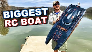 Most POWERFUL amp BIGGEST RC Boat in our Collection  Pro Boat Blackjack 8s [upl. by Hettie]