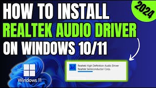 How to Download amp Install Realtek HD Audio Driver Windows 1110 2024 [upl. by Nylodnarb]