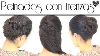 Peinados de trenzas  Hairdos with braids [upl. by Aicele]