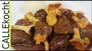 Saftiges Gulasch vom Wild zubereiten und schmoren  Wildragout Omas Rezept [upl. by Asirb]