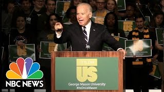 Joe Biden To College Men ‘A Woman Who’s Dead Drunk Cannot Consent You Are Raping Her’  NBC News [upl. by Adnileb]