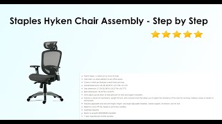 Staples HYKEN Mesh Back Fabric Task Chair Assembly  FlexFit™ [upl. by Quirita]