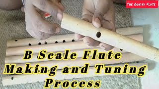 B scale flute making processhow to make fluteB scale flute measurementthegovindflute [upl. by Wallach]