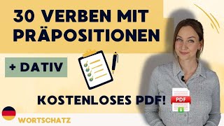 Verben mit Präpositionen  Dativ  30 Beispiele  Kostenloses PDF [upl. by Campbell933]