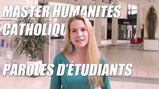 MASTER HUMANITÉS CATHOLIQUES une nouvelle formation postlicence dans lOuest  Paroles détudiants [upl. by Aicen]