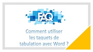 Comment utiliser les taquets de tabulation avec Word [upl. by Onitnelav757]