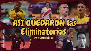 Asi quedó la eliminatoria sudamericana luego de la Jornada 8 futbol conmebol fifa 2026worldcup [upl. by Anaeli]