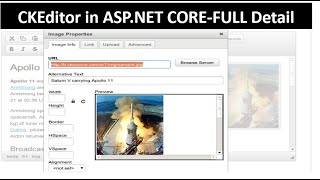 CKEditor in ASPNET CORE  How to upload Image  How to Save Data in Database  latest version of it [upl. by Ranip717]