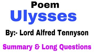 Long questions of the poem Ulysses by English Family 87 [upl. by Adnavoj]