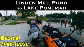 Linden Mill Pond to Lake Ponemah  Musical Timelapse  Kayak Fishing [upl. by Sherman478]