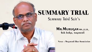 judge  Summary Tial Suit class by MrMurugan Sub Judge at Nagercoil [upl. by Filler]