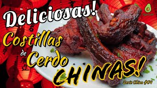 Como Hacer Costillas De Cerdo Chinas Cerdo Rojo [upl. by Mcquade]