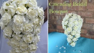 How to create your own cascading bridal bouquet  DIY wedding flowers [upl. by Garap]