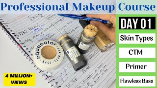 Day 01 Professional Makeup Course  How to Know Skin type  Flawless Base  CTM  beautyhacks [upl. by Aneliram]