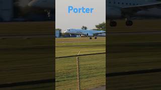 Porter Embraer E195E2 Landing at ottawaairport planespotting aviation [upl. by Neelsaj]