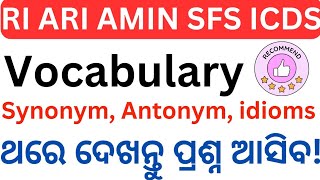 Vocabulary For OSSSC RI ARI AMIN 2024 CBT  synonym antonym and idioms quick recap [upl. by Rik]