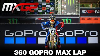 360 GoPro MAX Lap with ARMINAS JASIKONIS  MXGP of Riga 2020 motocross [upl. by Adlecirg776]