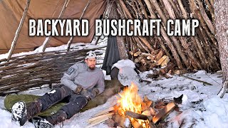 Winter night at the backyard bushcraft camp  Taival Outdoors [upl. by Ursuline581]